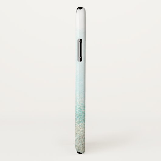 アクアおよび金ゴールド水色ビーチパーソナライズされた名 Case-Mate iPhoneケース (裏面/右)