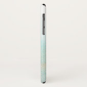 アクアおよび金ゴールド水色ビーチパーソナライズされた名 Case-Mate iPhoneケース (裏面/左)