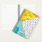 アクアおよび金ゴールド混合メディモノグラムのア プランナー手帳 (ディスプレー)