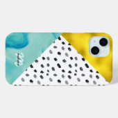 アクアおよび金ゴールド混合メディモノグラムのア Case-Mate iPhoneケース (裏面 (横))