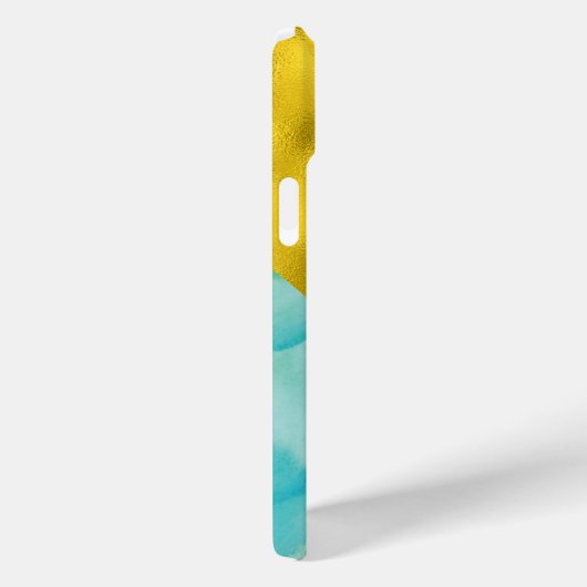アクアおよび金ゴールド混合メディモノグラムのア Case-Mate iPhoneケース (裏面 / 右)