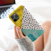 アクアおよび金ゴールド混合メディモノグラムのア Case-Mate iPhoneケース