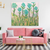 アクアお洒落フラワー キャンバスプリント (インサイチュ (リビング))