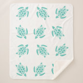 アクアお洒落ブルーウミガメのパタ航海のーン シェルパブランケット (正面)