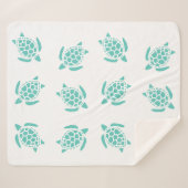 アクアお洒落ブルーウミガメのパタ航海のーン シェルパブランケット (正面(横))