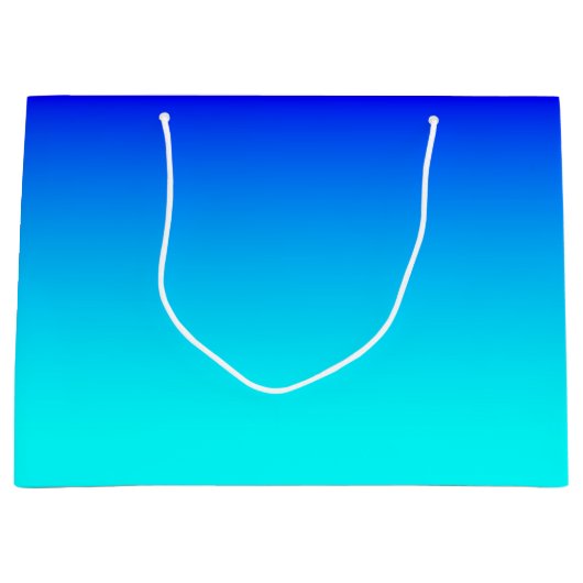 アクアからブルーへのグラデーション ラージペーパーバッグ (正面)