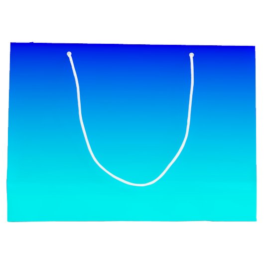 アクアからブルーへのグラデーション ラージペーパーバッグ (裏面)