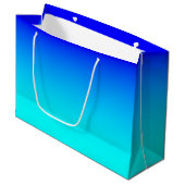 アクアからブルーへのグラデーション ラージペーパーバッグ (正面アングル)