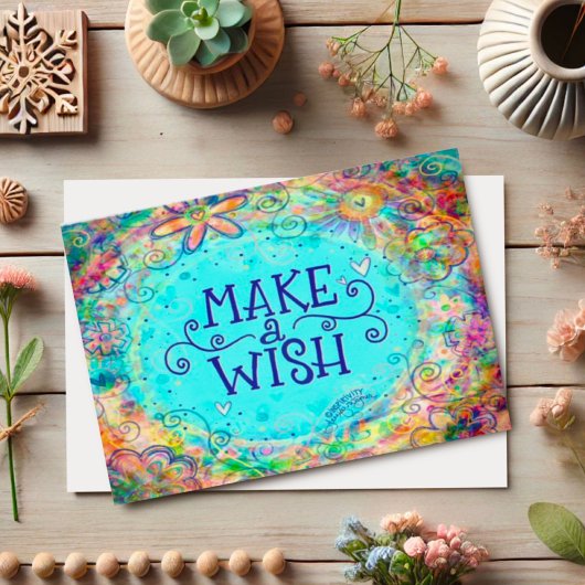 アクアかわいらしウィッシュハッピーバースデーの作成ガーリー カード