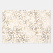 アクアかわいらしガーリーピンクイエロー金ゴールドヒョウ印刷 ラッピングペーパーシート (正面2)