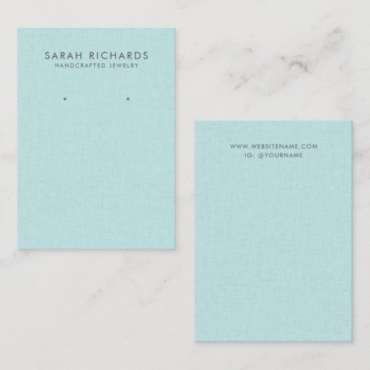 アクアかわいらしターコイズブルージュエリーイヤリングディスプレイ 名刺 (正面/裏面)