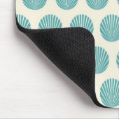 アクアかわいらしティール(緑がかった色)ブルーシェルビーチパターンギフト マウスパッド (コーナー)