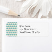 アクアかわいらしティール(緑がかった色)ブルーシェルビーチパターンギフト ラベル (インサイチュ)