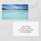 アクアかわいらしパラダイスビーチミニマリスト写真 名刺 (正面/裏面)