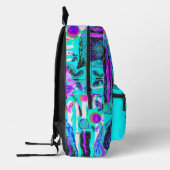 アクアかわいらしピンクと紫の蝶 プリントバックパック (左)