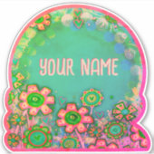 アクアかわいらしフローラカスタム吸光度ステッカー シール (正面)