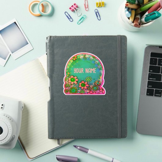 アクアかわいらしフローラカスタム吸光度ステッカー シール