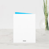 アクアかわいらしブルーエレガント孔雀フェザー ノートカード (裏面)