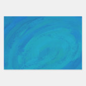 アクアかわいらしブルーカラー調整パターン ラッピングペーパーシート (正面3)