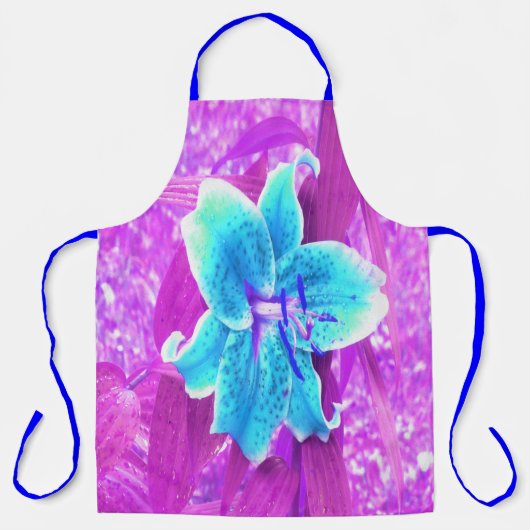 アクアかわいらしブルースターガーザーリリリオンパープル エプロン (正面)