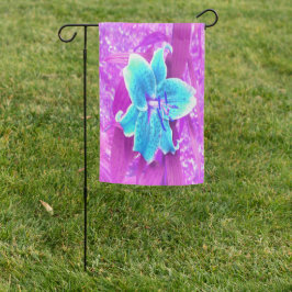 アクアかわいらしブルースターガーザーリリリオンパープル ガーデンフラッグ