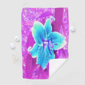 アクアかわいらしブルースターガーザーリリリオンパープル ゴルフタオル (インサイチュ)