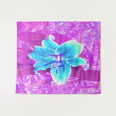 アクアかわいらしブルースターガーザーリリリオンパープル タペストリー (正面(横))