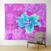 アクアかわいらしブルースターガーザーリリリオンパープル タペストリー (インサイチュ(横))