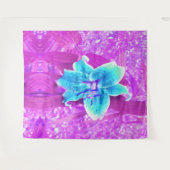 アクアかわいらしブルースターガーザーリリリオンパープル タペストリー (正面(横))