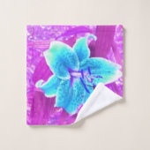 アクアかわいらしブルースターガーザーリリリオンパープル バスタオルセット (ウォッシュタオル)