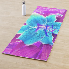 アクアかわいらしブルースターガーザーリリリオンパープル ヨガマット