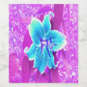 アクアかわいらしブルースターガーザーリリリオンパープル ワインラベル (シングルラベル)