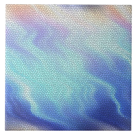 アクアかわいらしブルーパープルパステルモザイクタイル タイル (正面)