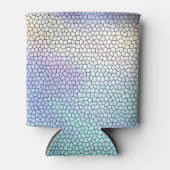 アクアかわいらしブルーパープルパステルモザイクタイル 缶クーラー (正面)