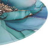 アクアかわいらしブルーパープル金ゴールドフローララブ カッティングボード (角)