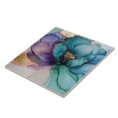 アクアかわいらしブルーパープル金ゴールドフローラ タイル (側面)