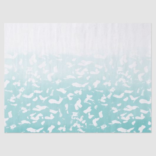 アクアかわいらしホワイトグラデーションアニマルプリント 薄葉紙 (正面)