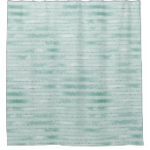 アクアかわいらしミントグリジーグリッターストライプズ シャワーカーテン (正面)