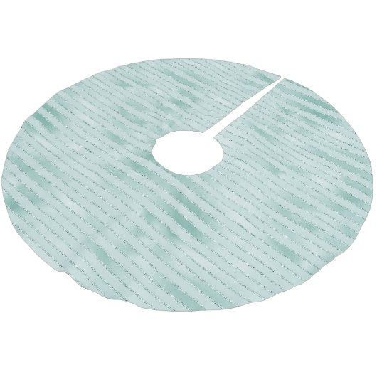 アクアかわいらしミントグリジーグリッターストライプズ ブラッシュドポリエステルツリースカート (アングル)