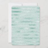 アクアかわいらしミントグリジーストライプブライダルシャワー 招待状 (裏面)
