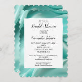 アクアかわいらしミントサテフェイクンブライダルシャワー 招待状 (正面/裏面)