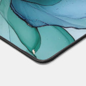 アクアかわいらし金ゴールド紫色の花 デスクマット (コーナー)