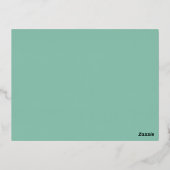 アクアきらめくフォイル結婚式RSVPポストカード 箔シーズンポストカード (裏面)