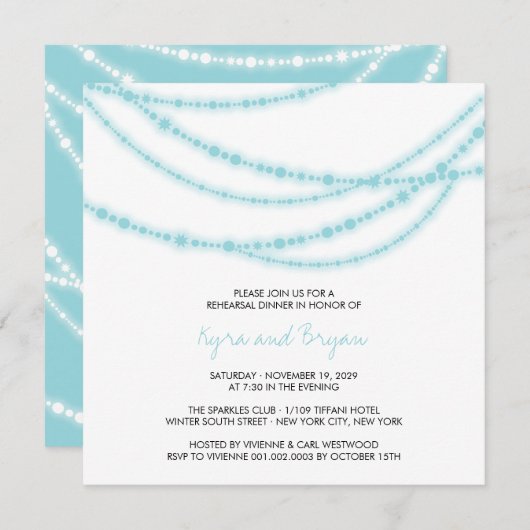 アクアきらめくライツ結婚のリハーサルディナー 招待状 (正面/裏面)