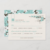 アクアさくらんぼ桜スワーズアジア結婚ズ 出欠カード (正面/裏面)