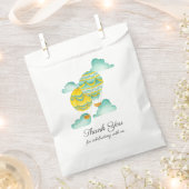 アクアとイエローホットエアバルーンありがとう フェイバーバッグ (クリップ留めされた状態)