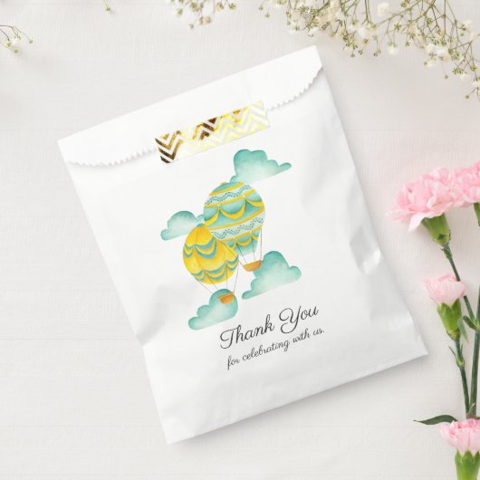 アクアとイエローホットエアバルーンありがとう フェイバーバッグ (封をした状態)