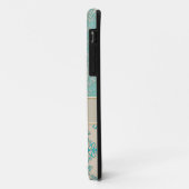 アクアとオフホワイトのファンシー・ダマスク柄 Case-Mate iPhoneケース (裏面/左)