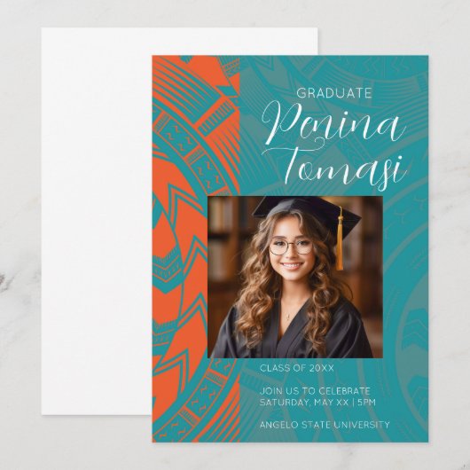 アクアとオレンジ 招待状 (正面/裏面)