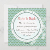 アクアとグリーンあなたのベビーフラットフォトカード シーズンカード (裏面)